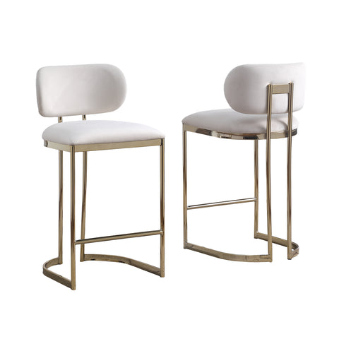 Aiden Gold & Cream Velvet Counter Height Stool
