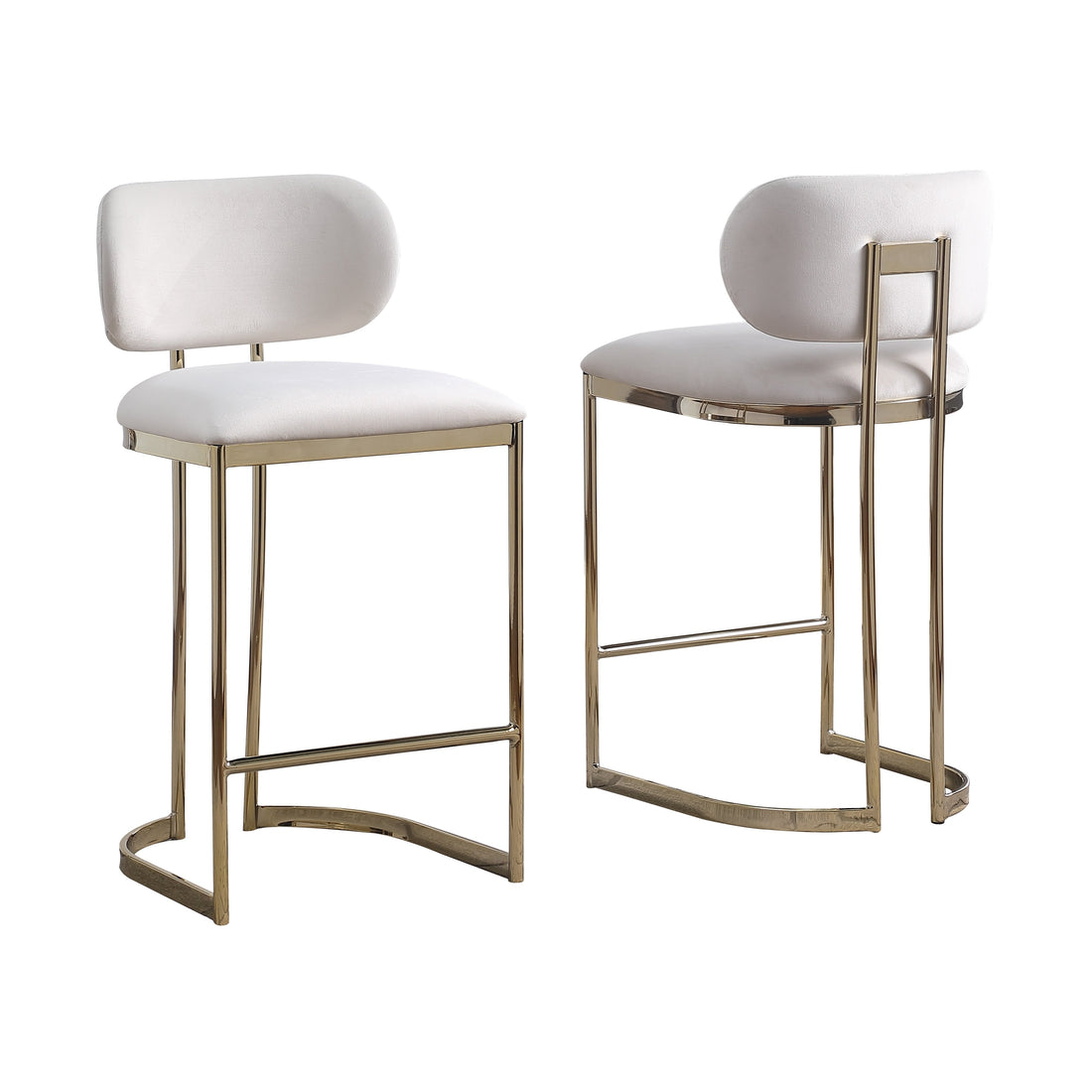 Aiden Gold & Cream Velvet Counter Height Stool