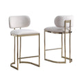 Aiden Gold & Cream Velvet Counter Height Stool - set of 2