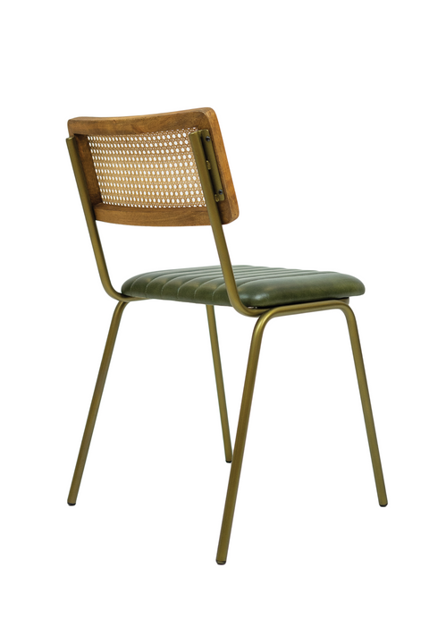 Capella Dining Chair  Genuine Leather Seating - Green
