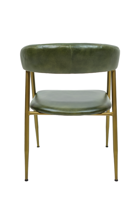 ATRIA DINING CHAIR Genuine Leather Seating - Green