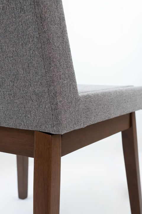 Adel Walnut Mid Century Dining Chair - Charcoal Grey