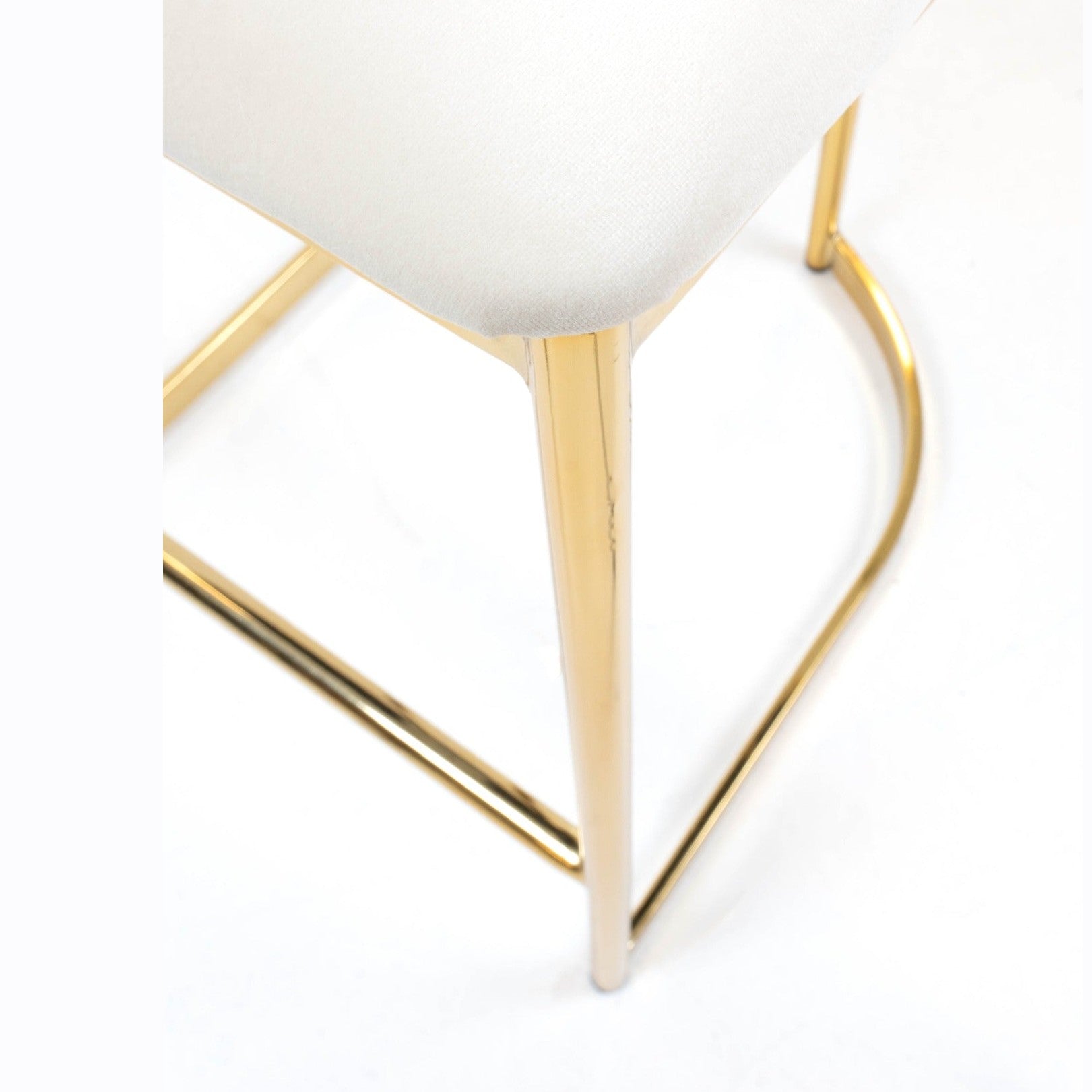 Aiden Gold & Cream Velvet Counter Height Stool