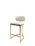 Aiden Gold & Cream Velvet Counter Height Stool