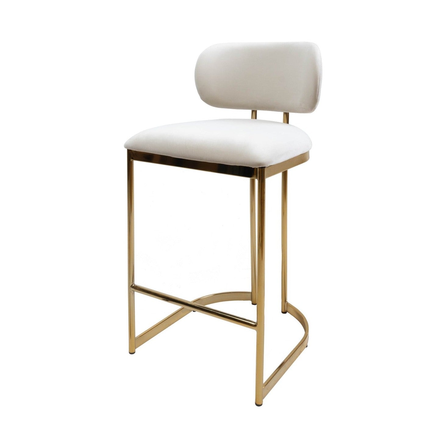 Aiden Gold & Cream Velvet Counter Height Stool