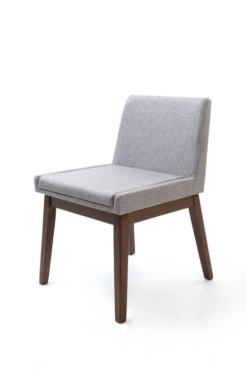 Adel Walnut Dining Chair Charcoal Grey with wooden legs