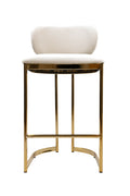 Aiden Gold & Cream Velvet Counter Height Stool