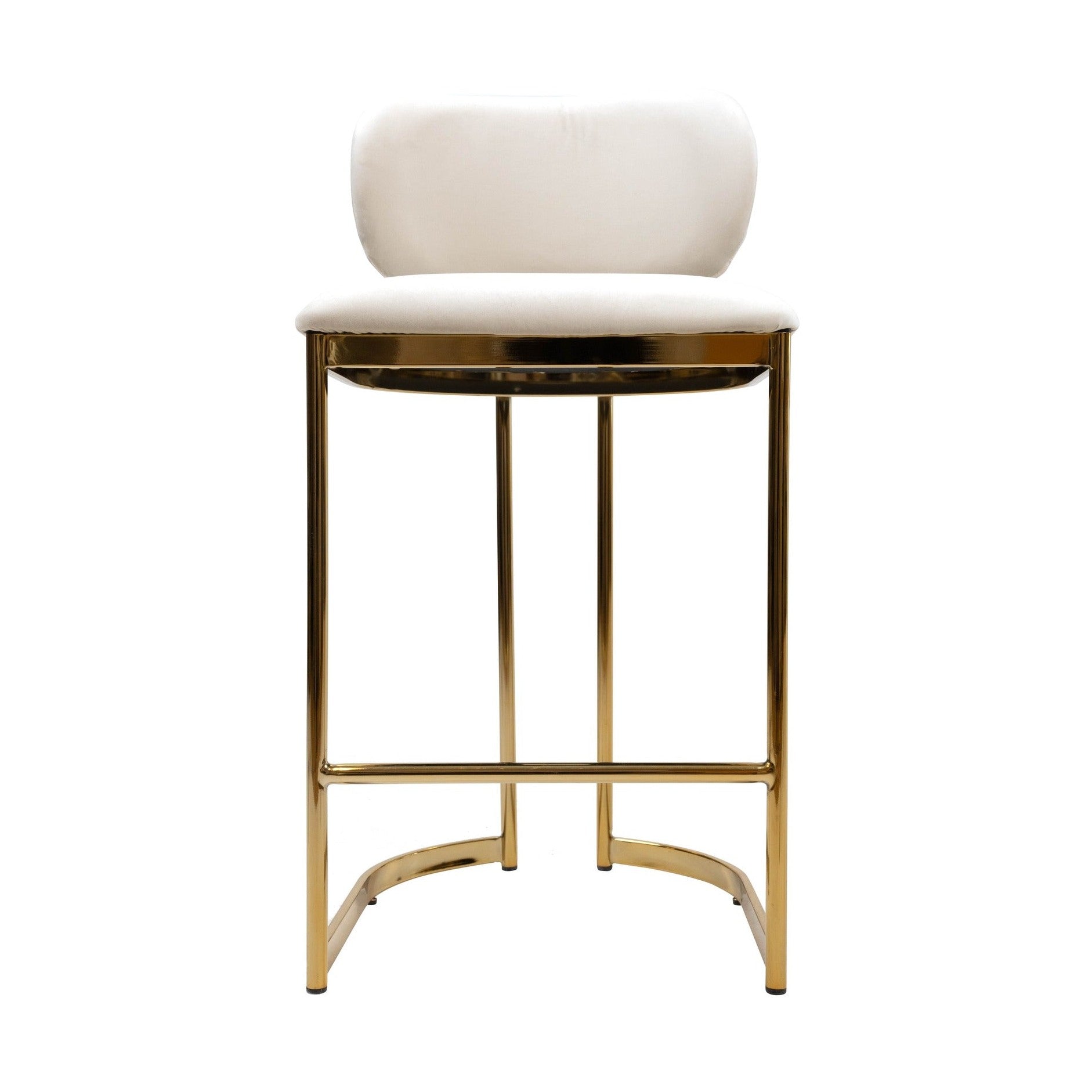 Aiden Gold & Cream Velvet Counter Height Stool