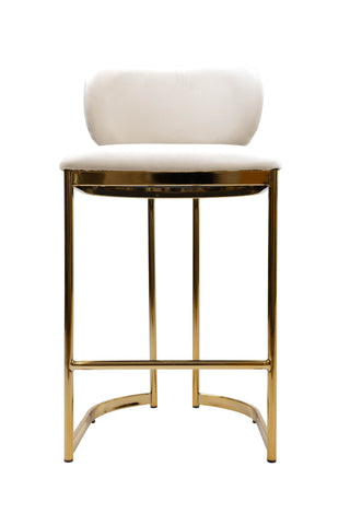 Aiden Gold & Cream Velvet Counter Height Stool