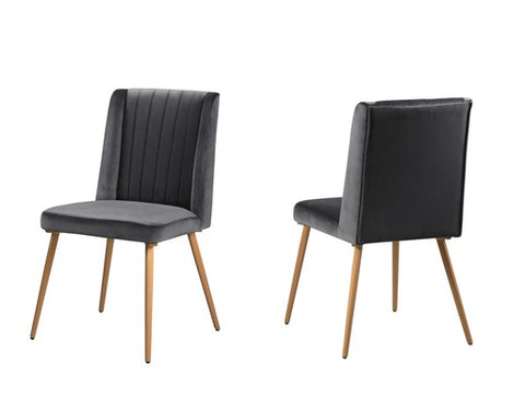 Eleanor Velvet Dining Chair - Grey Velvet