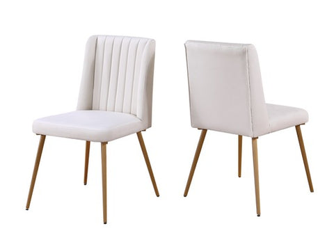 Eleanor Velvet Dining Chair - Cream Velvet