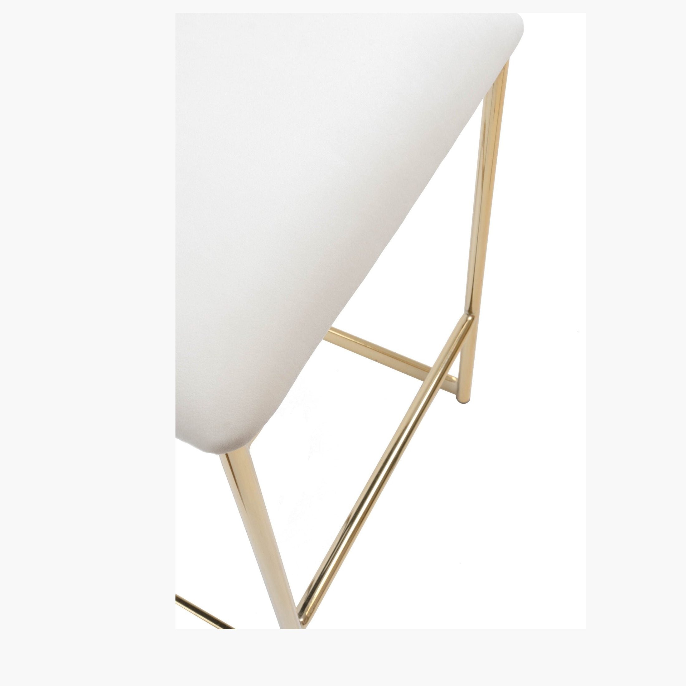 Aiden Gold & Cream Velvet Counter Height Stool