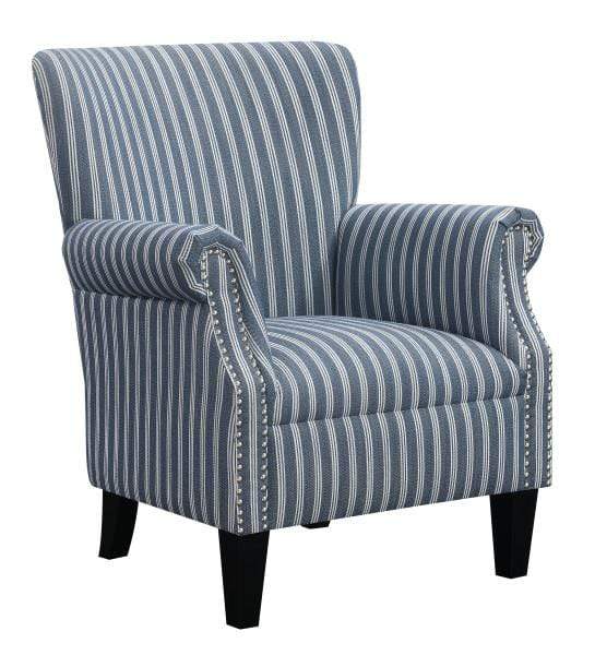 Gray and white striped accent online chair