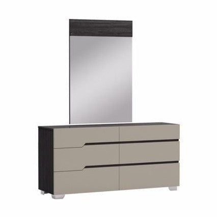 Benson Bedroom  Glossy Grey/Brown Mirror