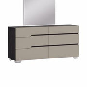 Benson Grey/ Brown Glossy Finish Bedroom Dresser