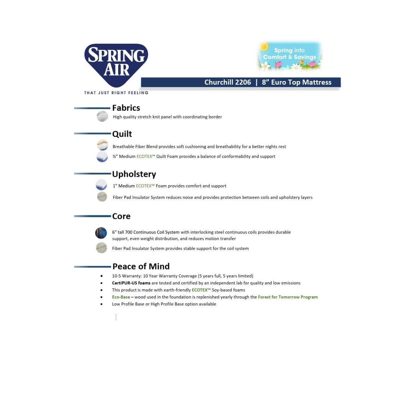 Churchill 8" Eurotop Mattress - Queen