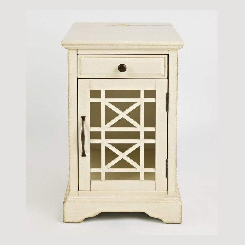 vendor-unknown Living Room Craftsman chairside table Cream (5349703123097)