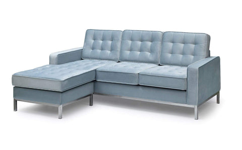 Ditto Reversible Sectional Sofa - Grey Velvet