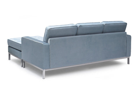 Ditto Reversible Sectional Sofa - Grey Velvet