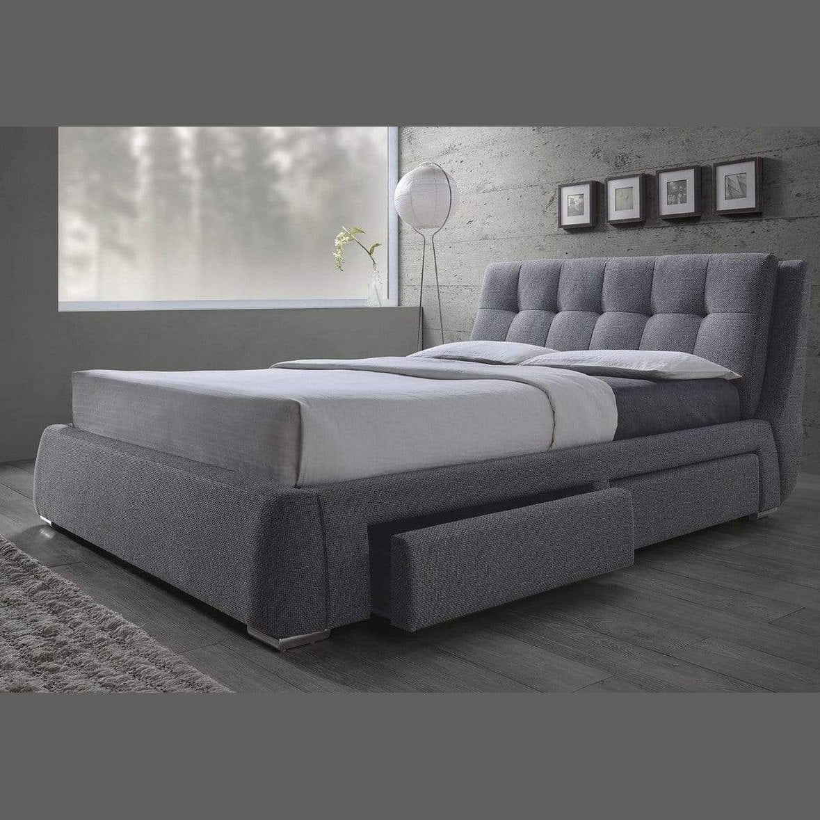 vendor-unknown Bed Room Fenbrook Transitional Grey Eastern Bed - King (5349868929177)