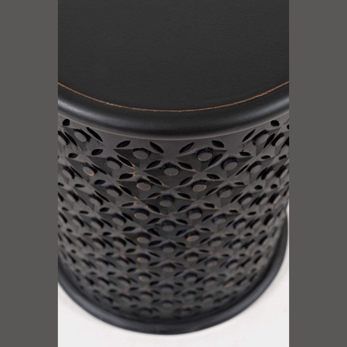Global Archive Drum Table - Antique Black