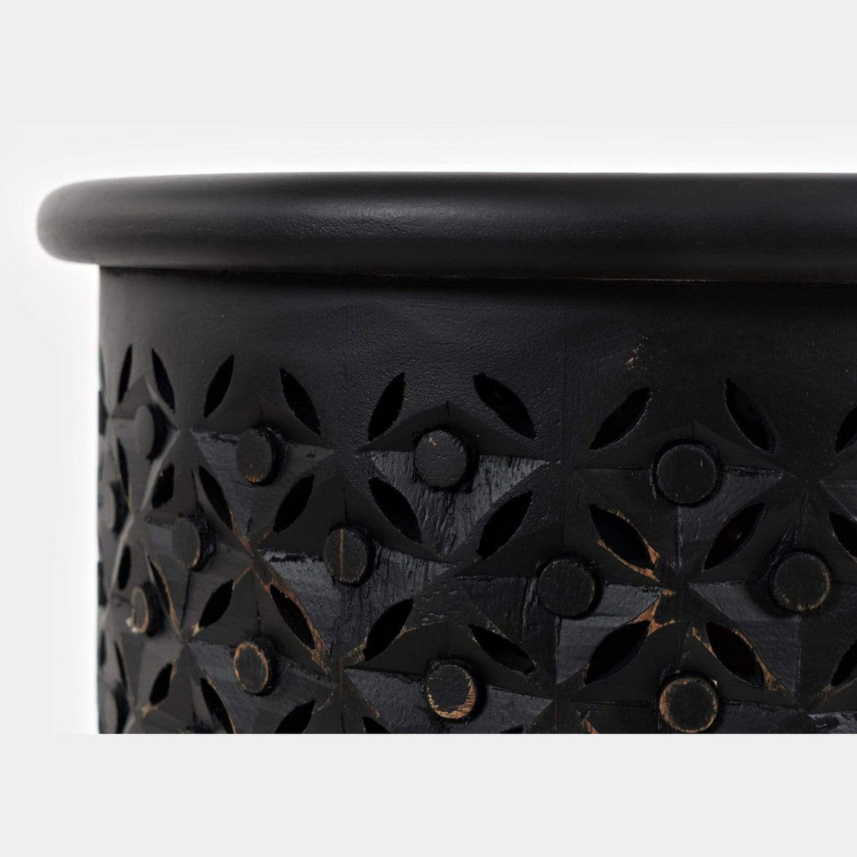Global Archive Drum Table - Antique Black