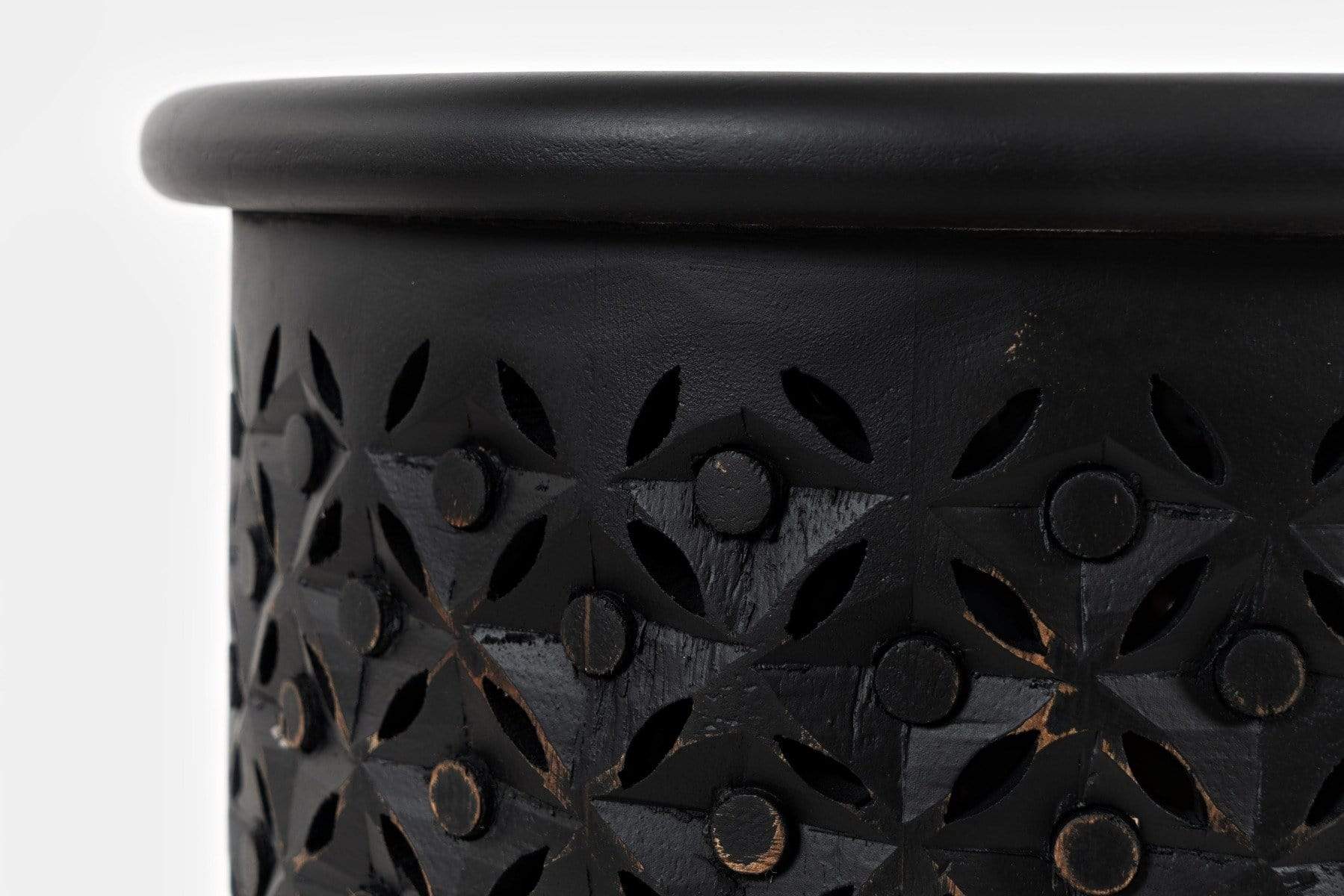 Global Archive Drum Table - Antique Black