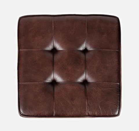 Global Archive Leather Stool - Espresso