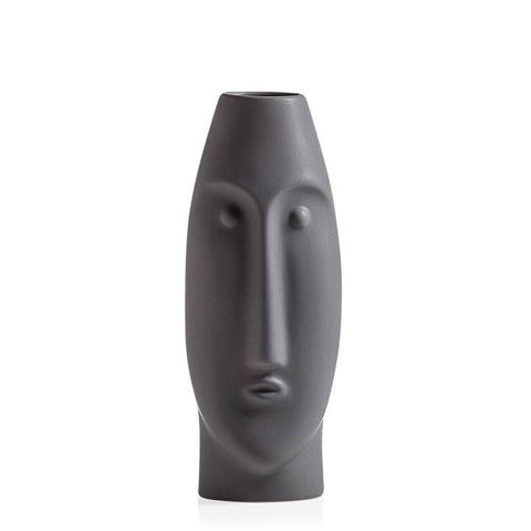 vendor-unknown Home Accents Litho 14"h Ceramic Vase Short - Matte Grey (5349671764121)