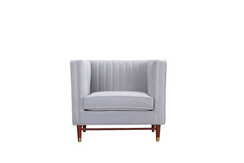 LUIGI Mid Century Velvet Accent Chair -Grey