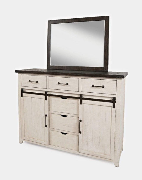 vendor-unknown Bed Room Madison County Door Dresser (w/ Mirror) - Vintage White (5349866176665)