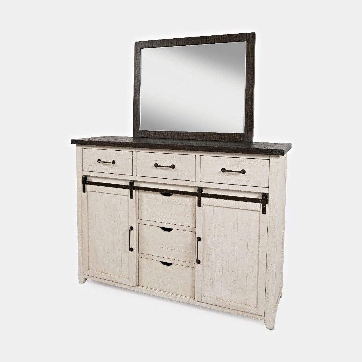 vendor-unknown Bed Room Madison County Door Dresser (w/ Mirror) - Vintage White (5349866176665)