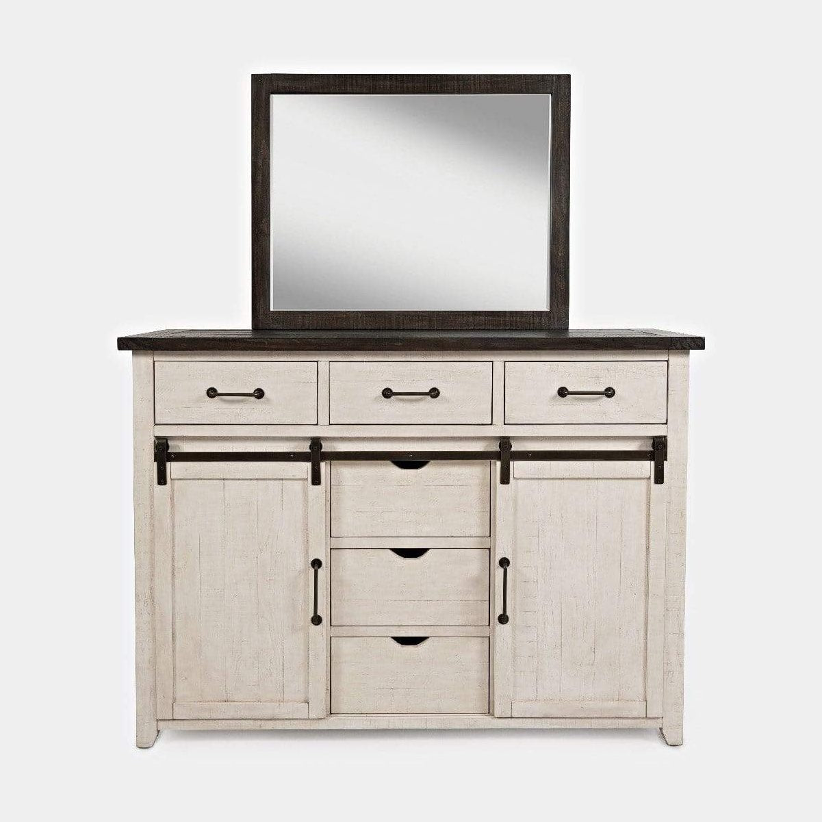 vendor-unknown Bed Room Madison County Door Dresser (w/ Mirror) - Vintage White (5349866176665)
