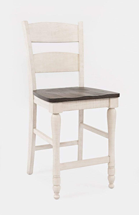 vendor-unknown Kitchen & Dining Madison County Ladderback Counter Stool - Vintage White (5349867880601)