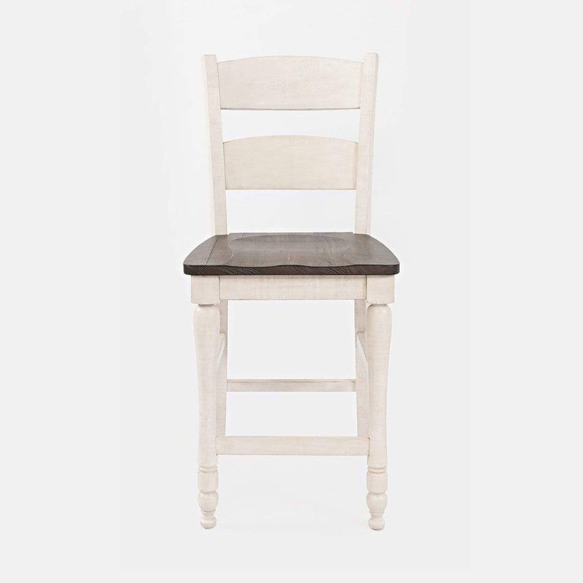 vendor-unknown Kitchen & Dining Madison County Ladderback Counter Stool - Vintage White (5349867880601)