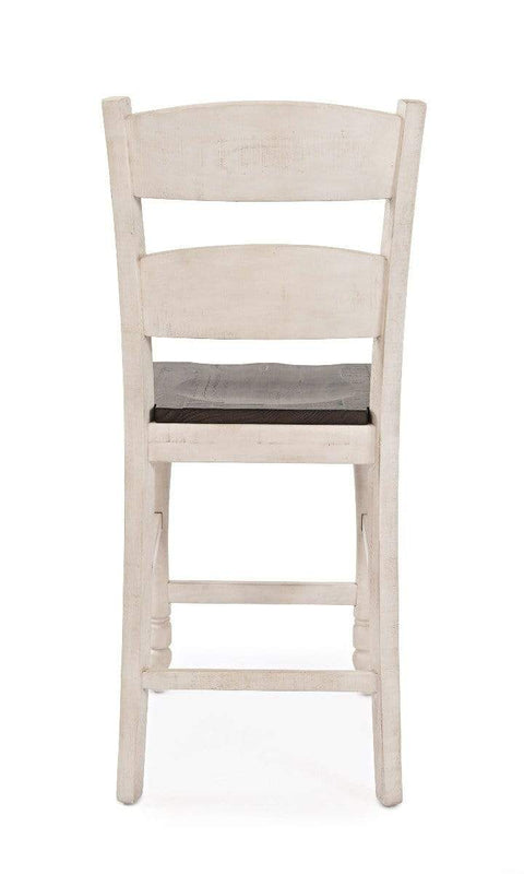 vendor-unknown Kitchen & Dining Madison County Ladderback Counter Stool - Vintage White (5349867880601)