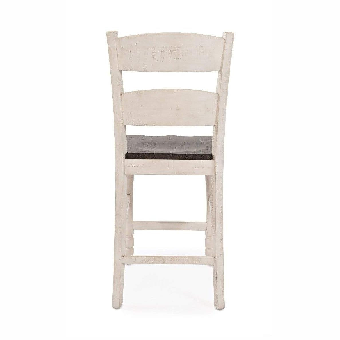 vendor-unknown Kitchen & Dining Madison County Ladderback Counter Stool - Vintage White (5349867880601)