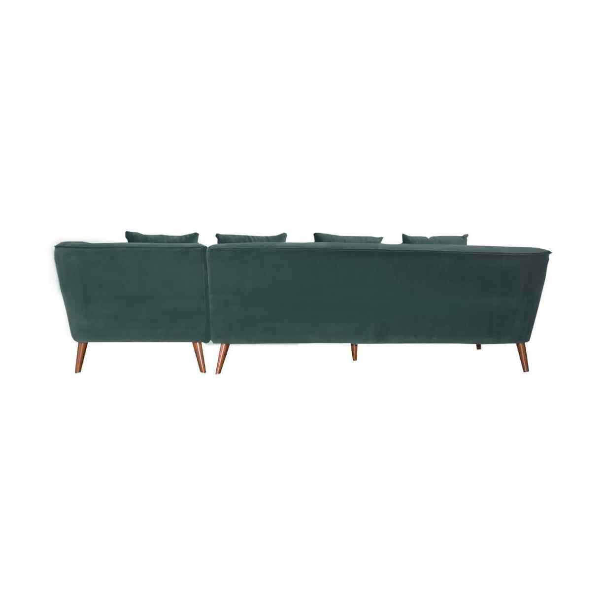 Maja Velvet Sectional - Emerald Green
