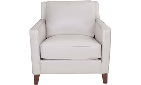 vendor-unknown Living Room New Heaven Genuine Leather Accent Chair - Cream (5349871550617)