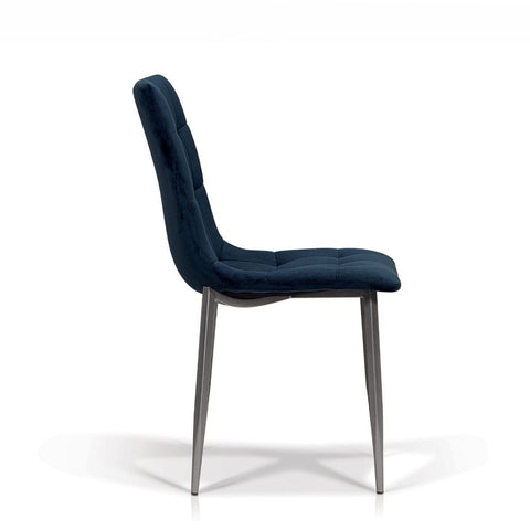 Paige Dining Chair - Blue Velvet Look