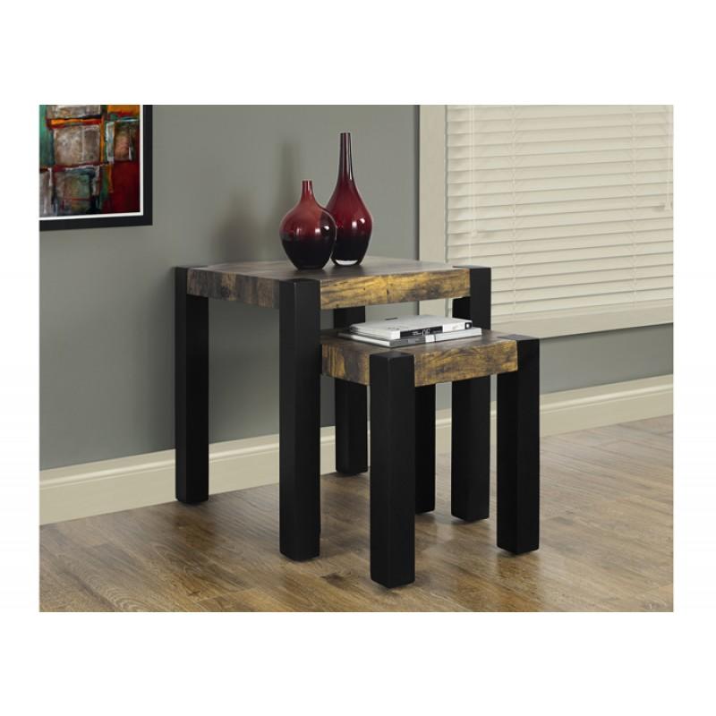 vendor-unknown Living Room Reclaimed Look 2pcs Nesting Tables (5349592432793)