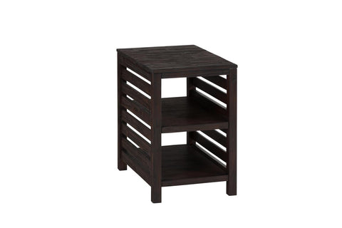 Rich Roast Slatted Chairside Table