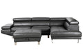 vendor-unknown Living Room Roma Leather Gel Sectional - Tanner Grey (5349680873625)