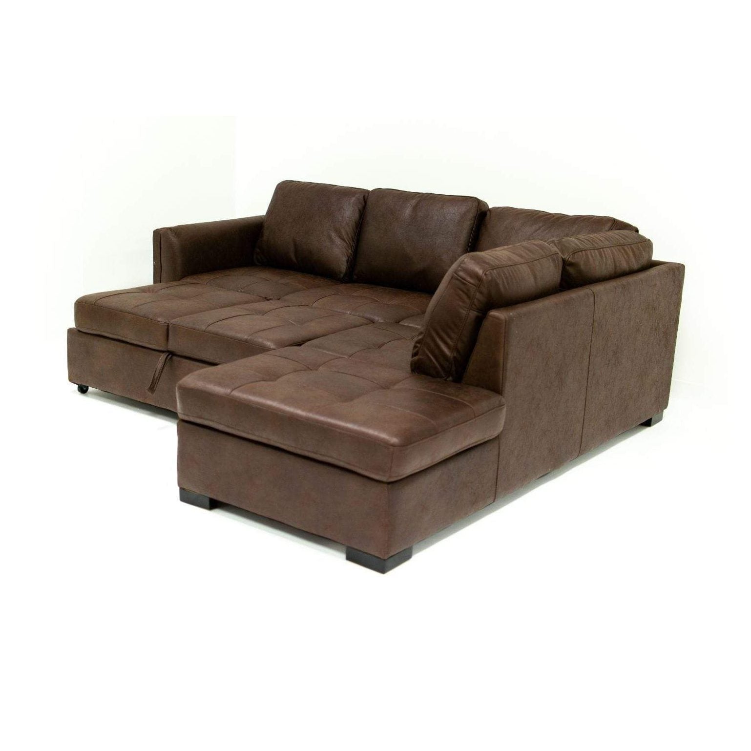 Sabrina Sectional Sleeper With Storage - Wow Mocha