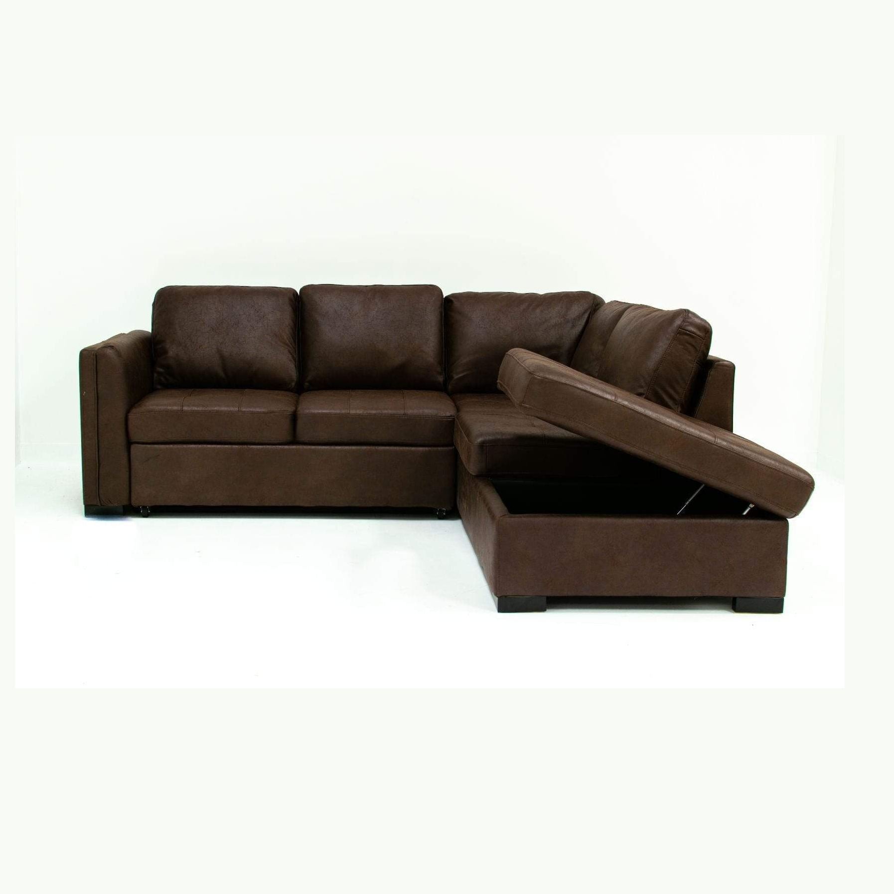 Sabrina Sectional Sleeper With Storage - Wow Mocha