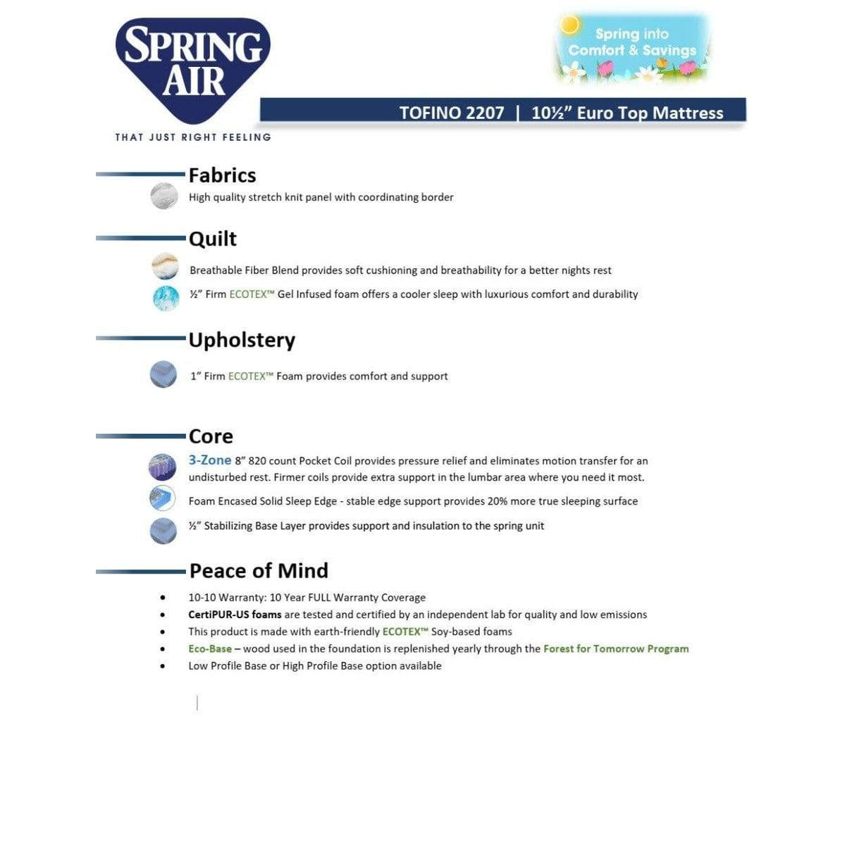 TOFINO 10.5" Euro Top Mattress