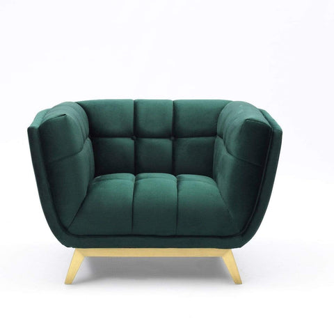 Yaletown Mid Century Accent Chair - Velvet Green