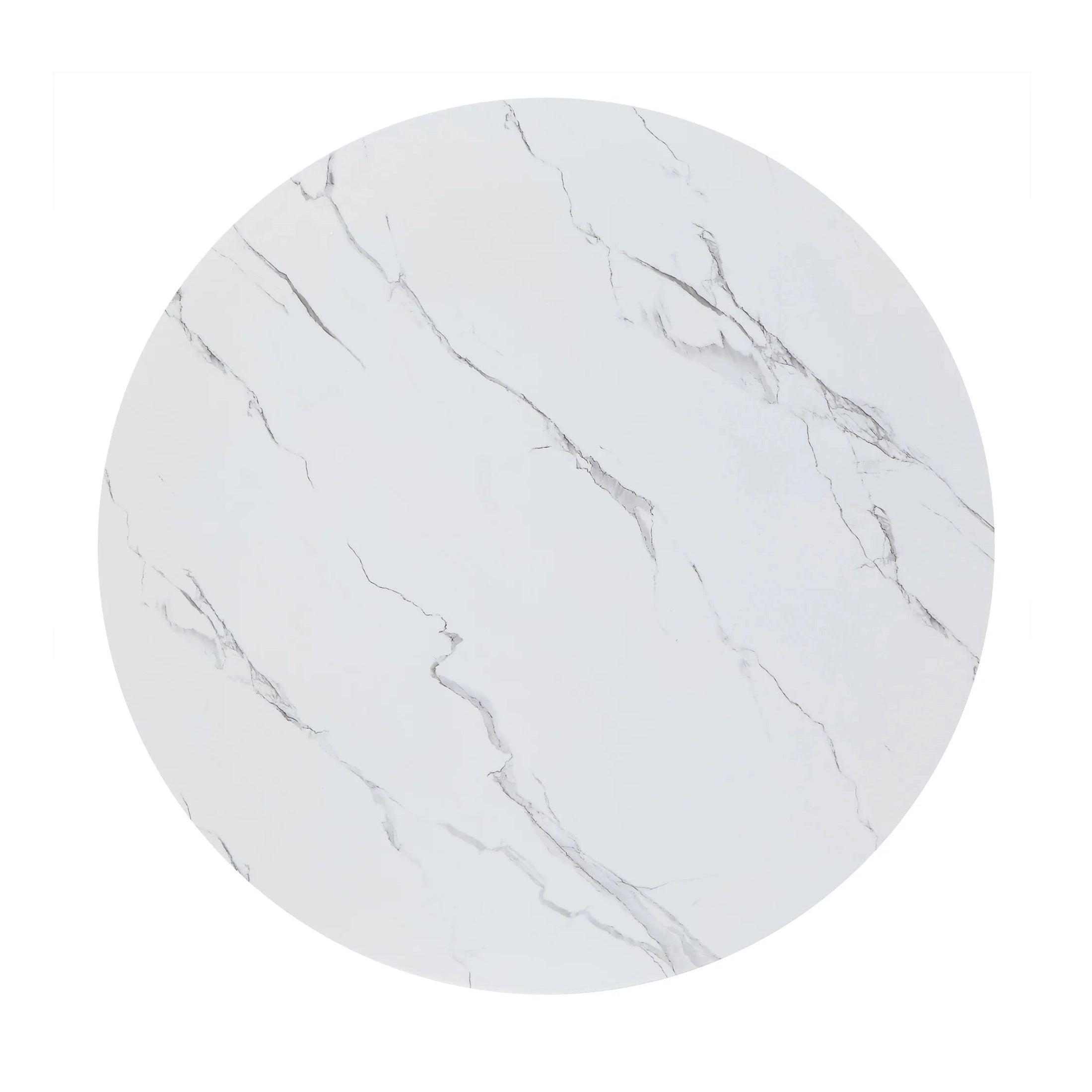 Moreno 43" Wide Faux Marble Round Dining Table - White