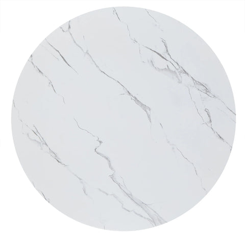 MORENO 43" WIDE FAUX MARBLE ROUND DINING TABLE - WHITE